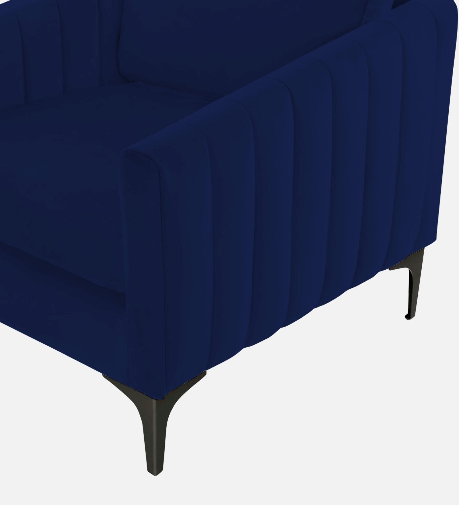 Haru Velvet 1 Seater Sofa In Indigo Blue Colour - Febonic Living