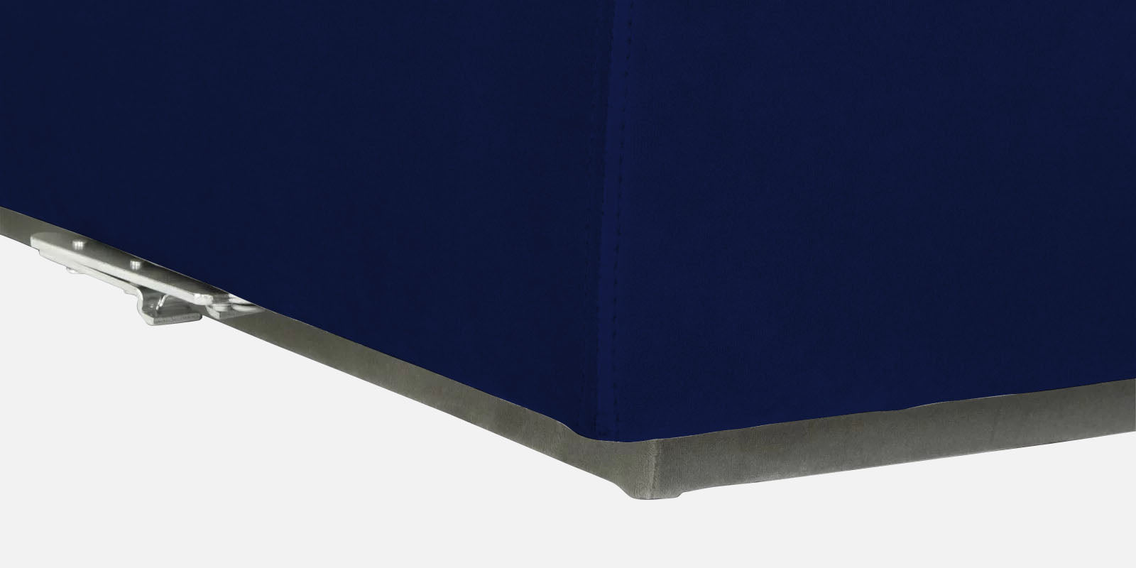 Bufa Velvet LHS Sectional Sofa In Dark Blue Colour With Ottoman - Febonic Living