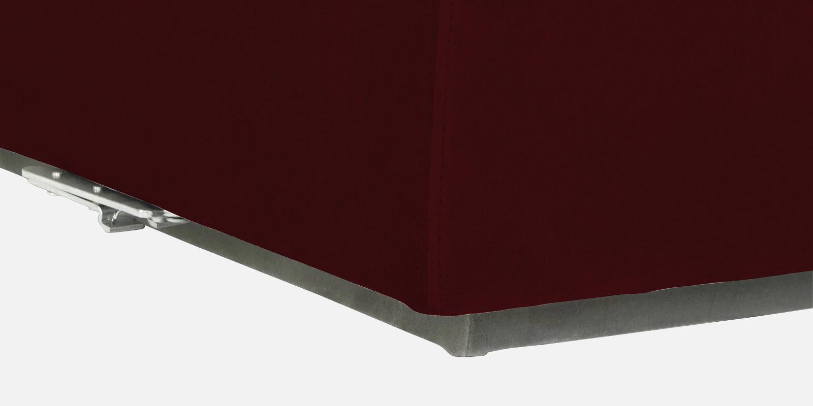 Bufa Velvet LHS Sectional Sofa In Dark Maroon Colour With Ottoman - Febonic Living