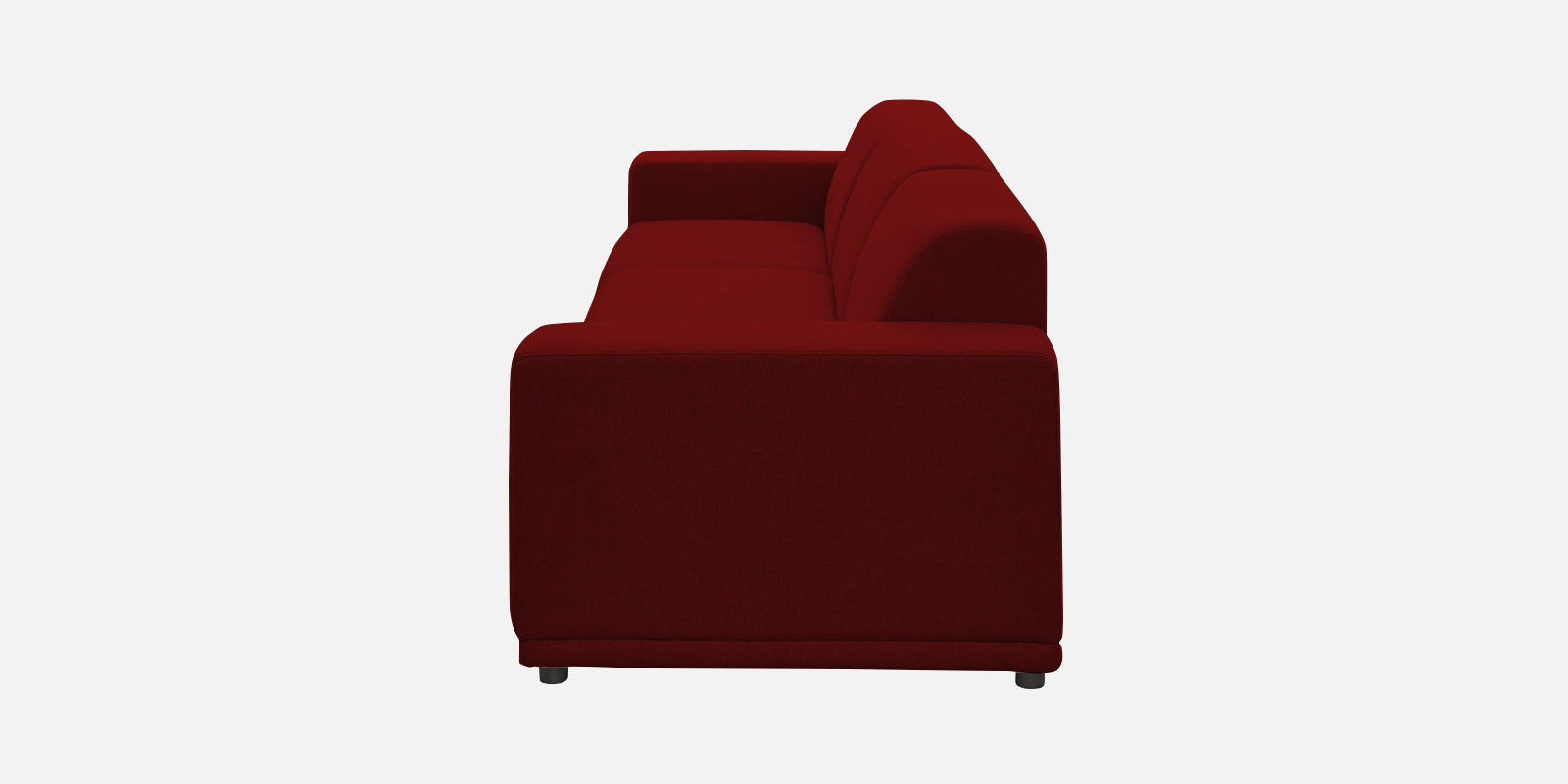 Adam Fabric LHS Sectional Sofa (3+Ottoman Lounger) In Blood Maroon Colour - Febonic Living
