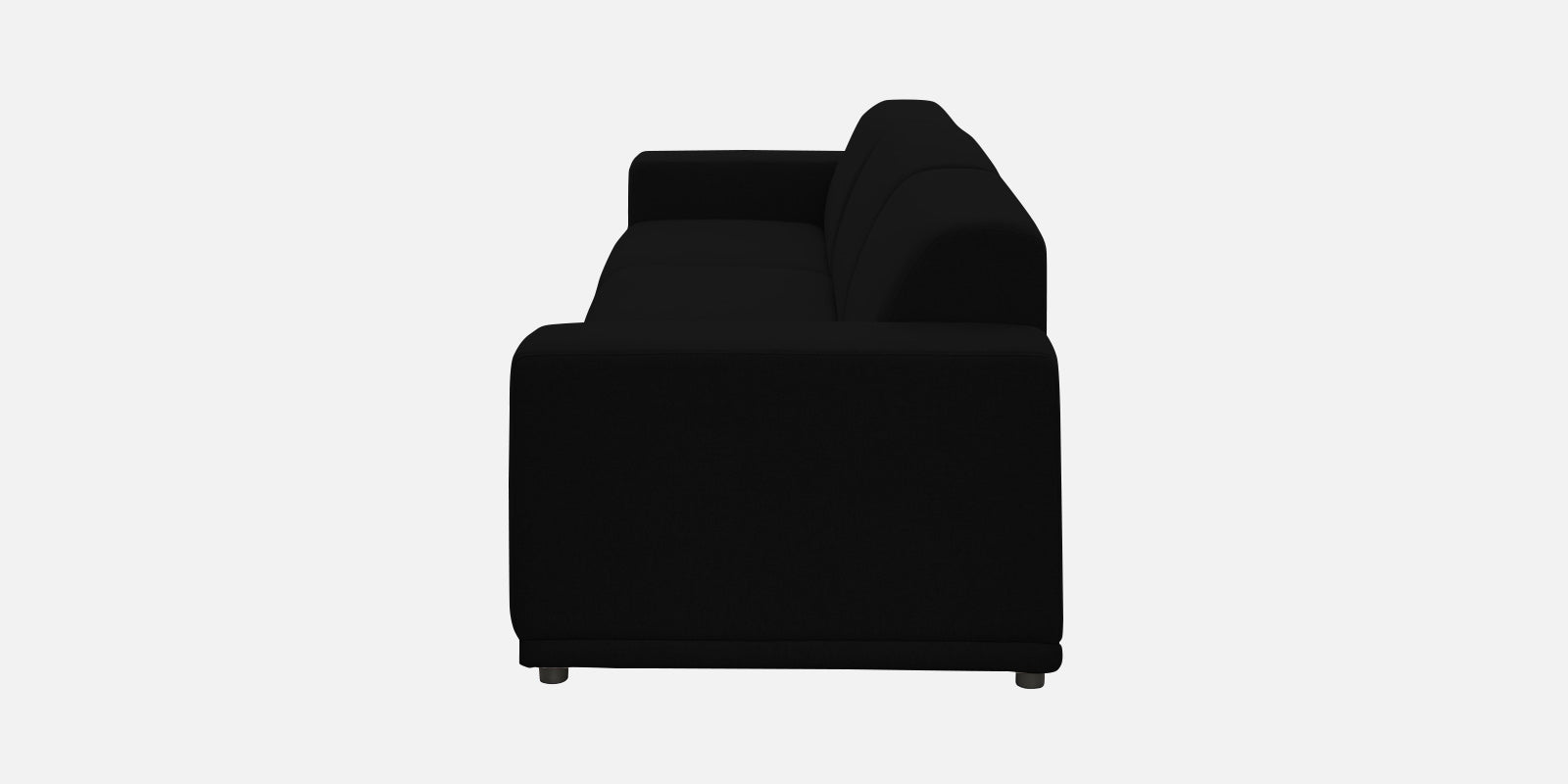 Adam Fabric LHS Sectional Sofa (3+Ottoman Lounger) In Zed Black Colour - Febonic Living