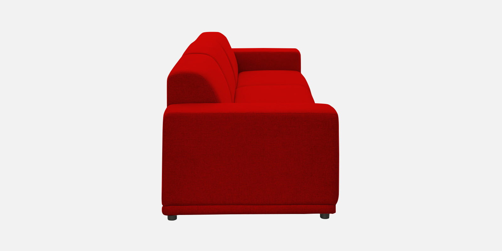 Adam Fabric RHS Sectional Sofa (3+Ottoman Lounger) In Ruby Red Colour - Febonic Living