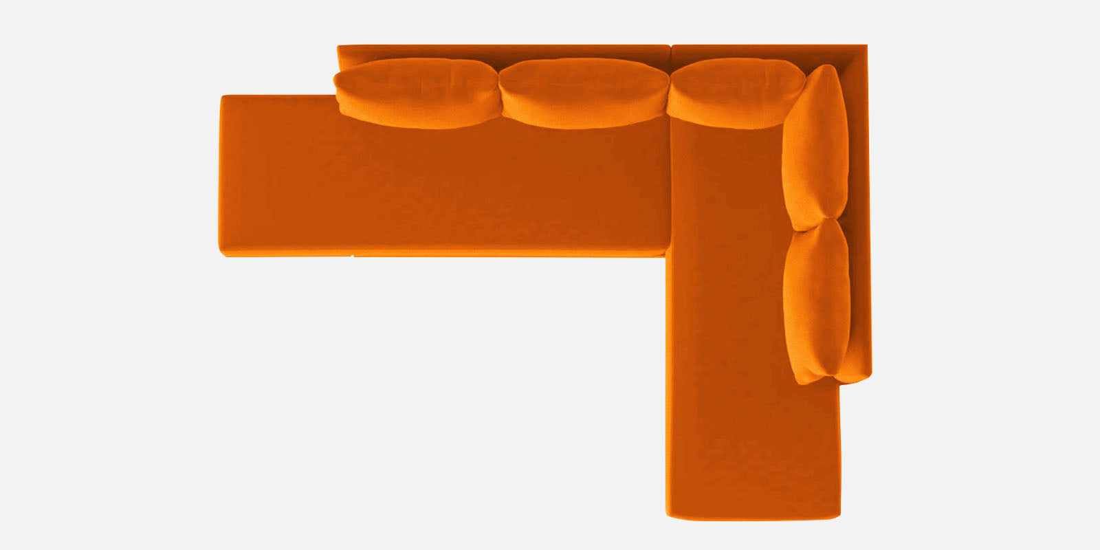 Ira Fabric LHS 6 Seater Convertible Sofa Cum Bed In Vivid Orange Colour - Febonic Living