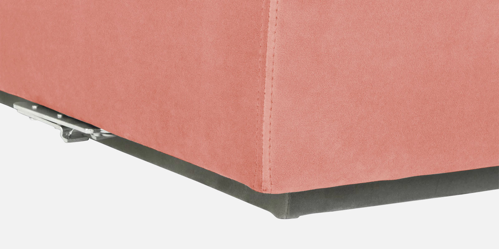 Bufa Velvet LHS Sectional Sofa In Blush Pink Colour With Ottoman - Febonic Living