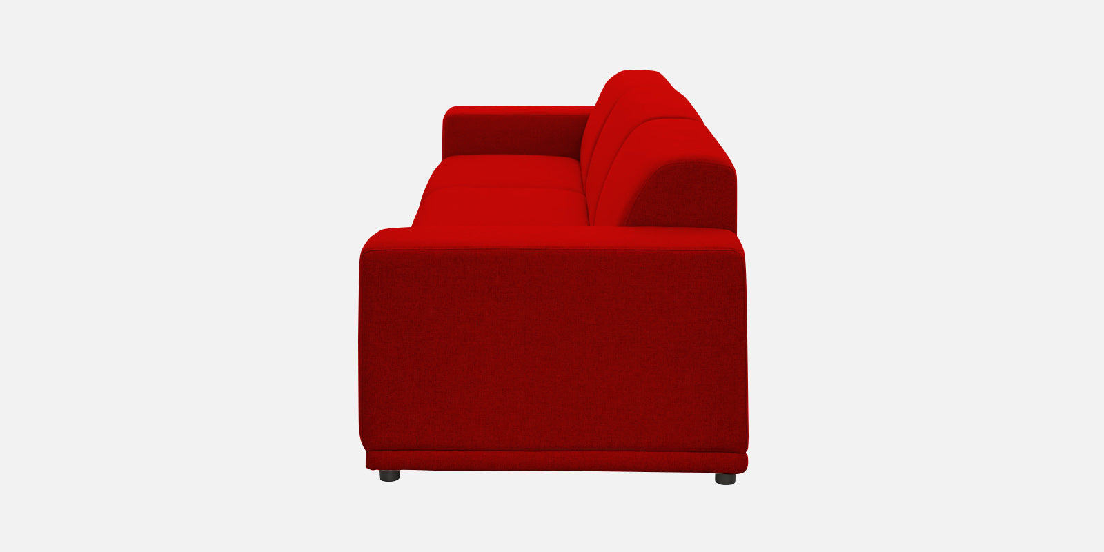 Adam Fabric LHS Sectional Sofa (3+Ottoman Lounger) In Ruby Red Colour - Febonic Living