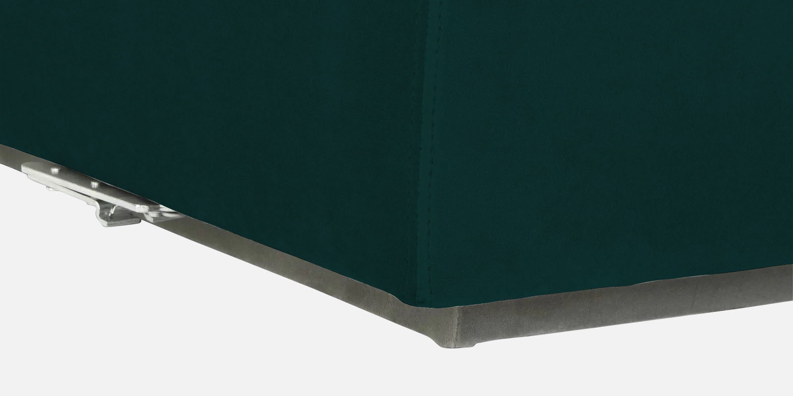 Bufa Velvet LHS Sectional Sofa In Forest Green Colour With Ottoman - Febonic Living