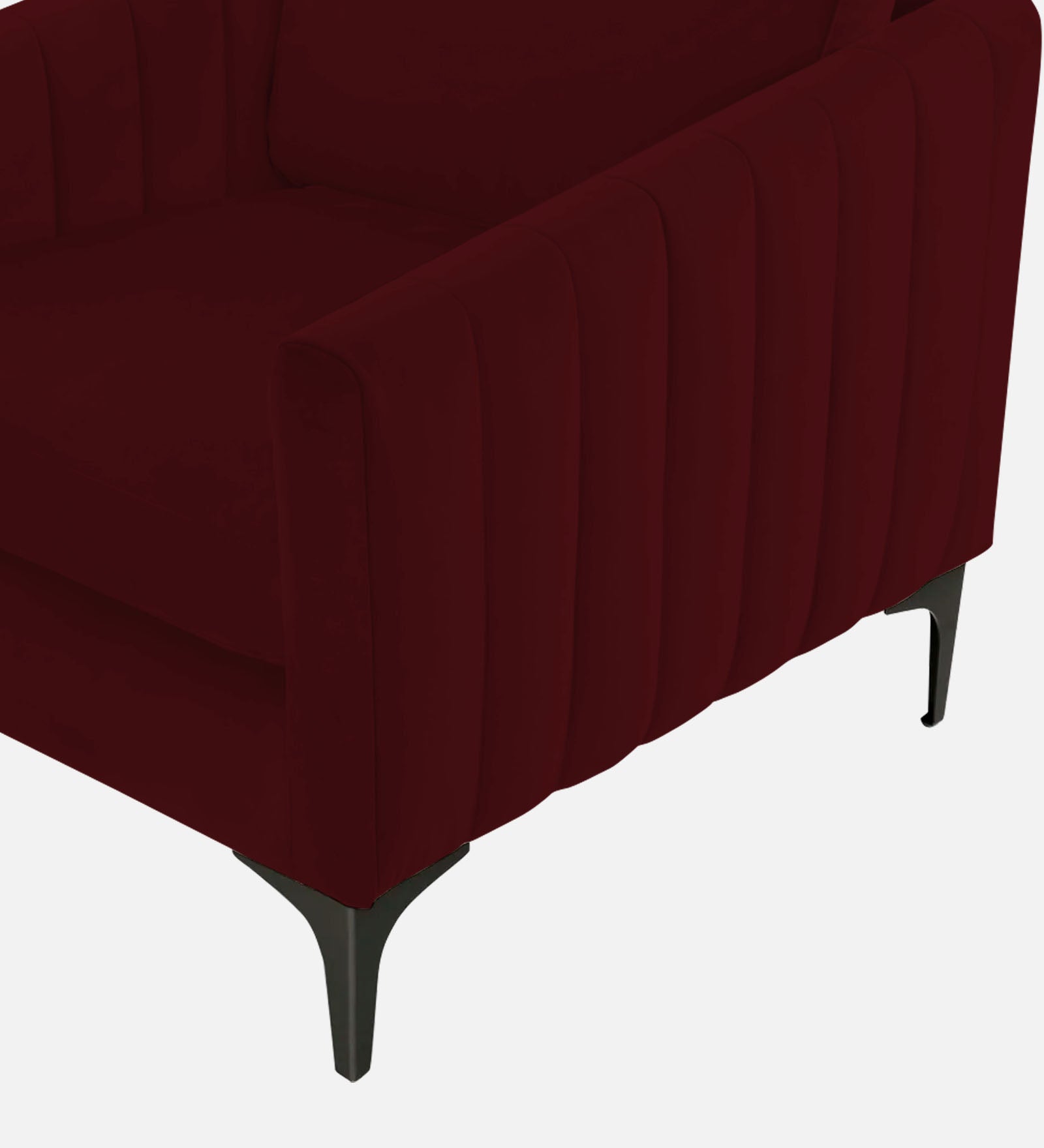 Haru Velvet 1 Seater Sofa In Dark Maroon Colour - Febonic Living