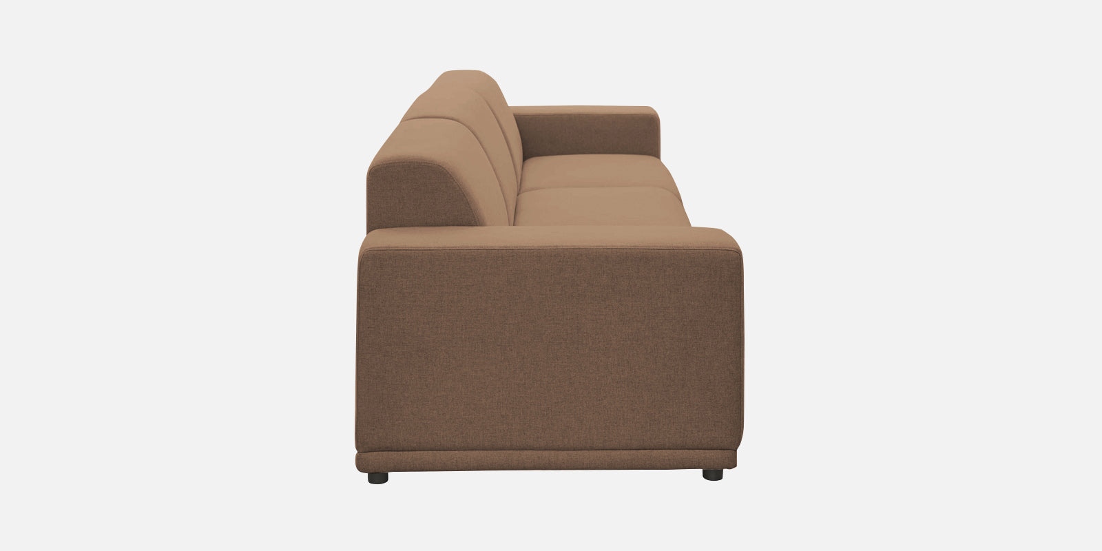 Adam Fabric RHS Sectional Sofa (3+Ottoman Lounger) In Cookie Beige Colour - Febonic Living