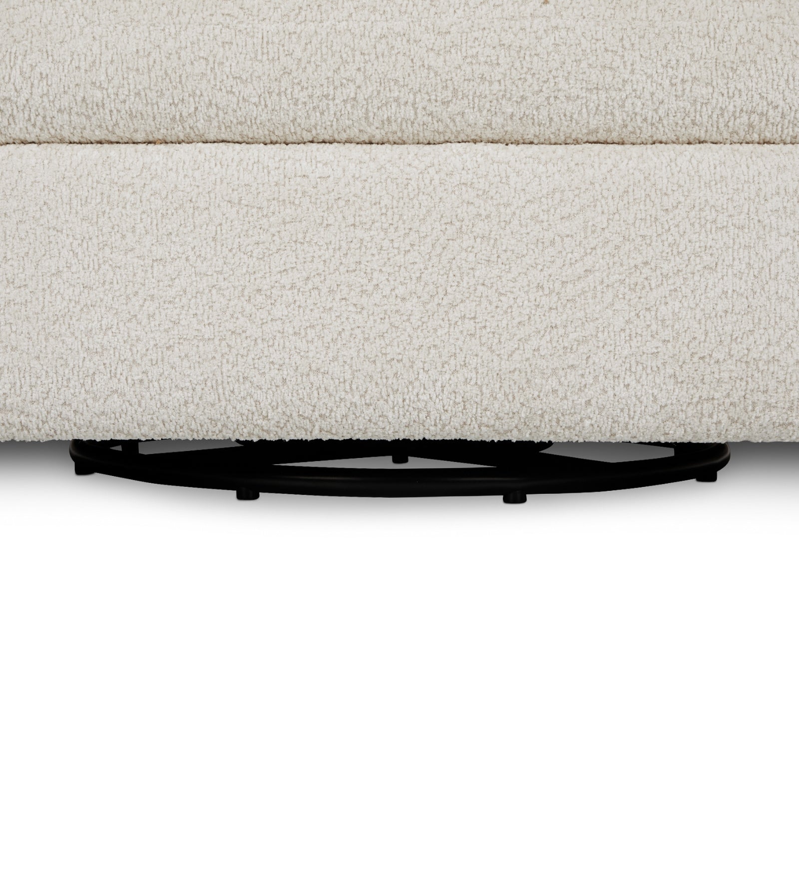 Toby Boucle Fabric Swivel Chair in Shell White Colour