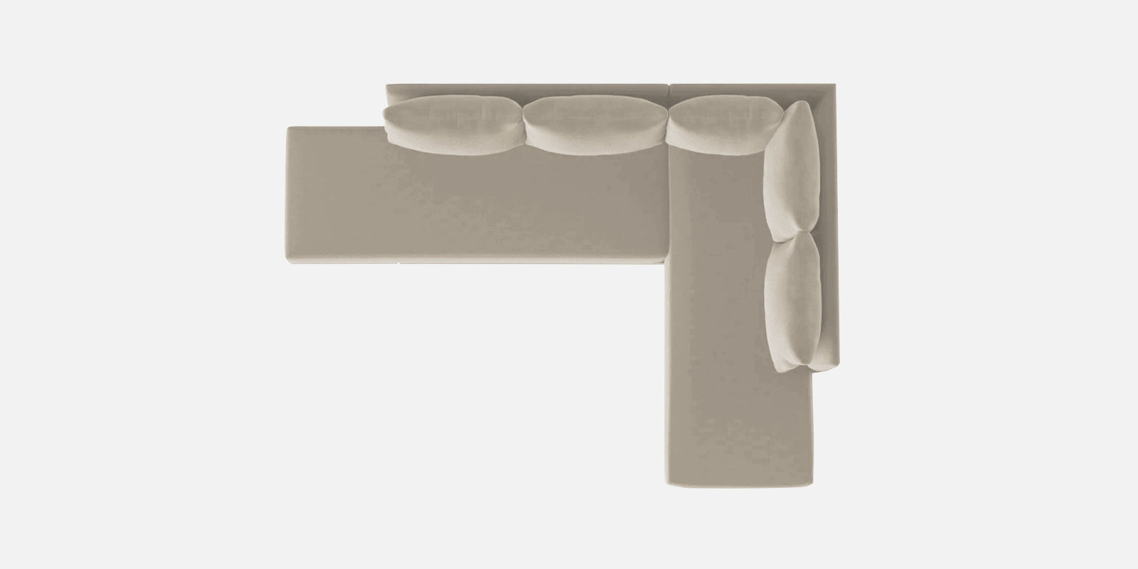 Ira Fabric LHS 6 Seater Convertible Sofa Cum Bed In Ivory Cream Colour - Febonic Living