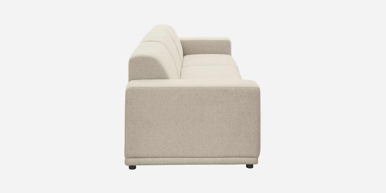 Adam Fabric RHS Sectional Sofa (3+Ottoman Lounger) In Ivory Cream Colour - Febonic Living