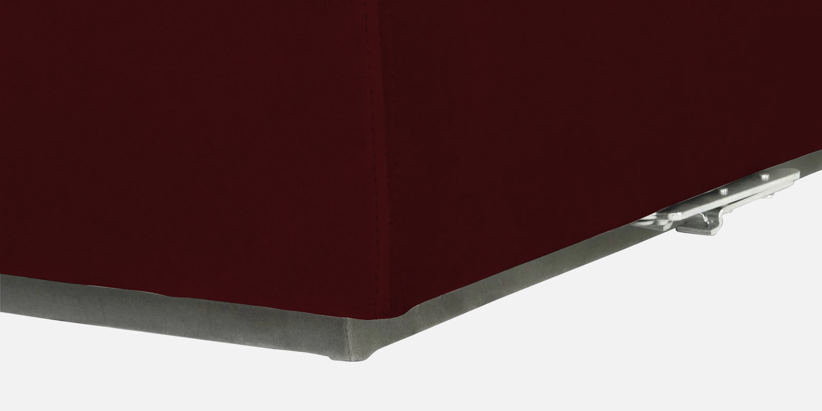 Bufa Velvet RHS Sectional Sofa In Dark Maroon Colour With Ottoman - Febonic Living