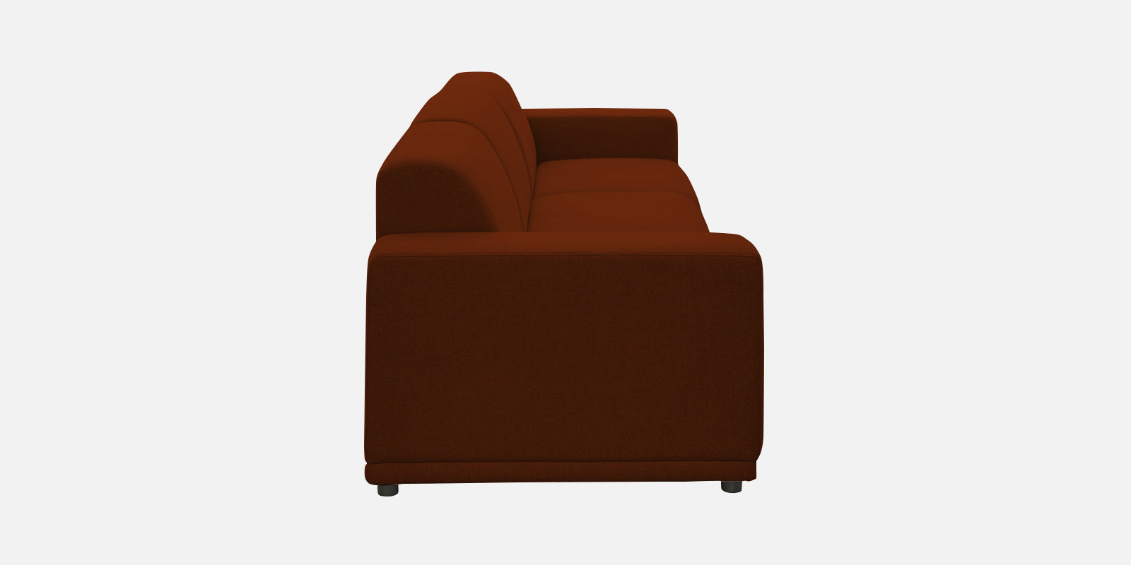 Adam Fabric RHS Sectional Sofa (3+Ottoman Lounger) In Burnt Orange Colour - Febonic Living