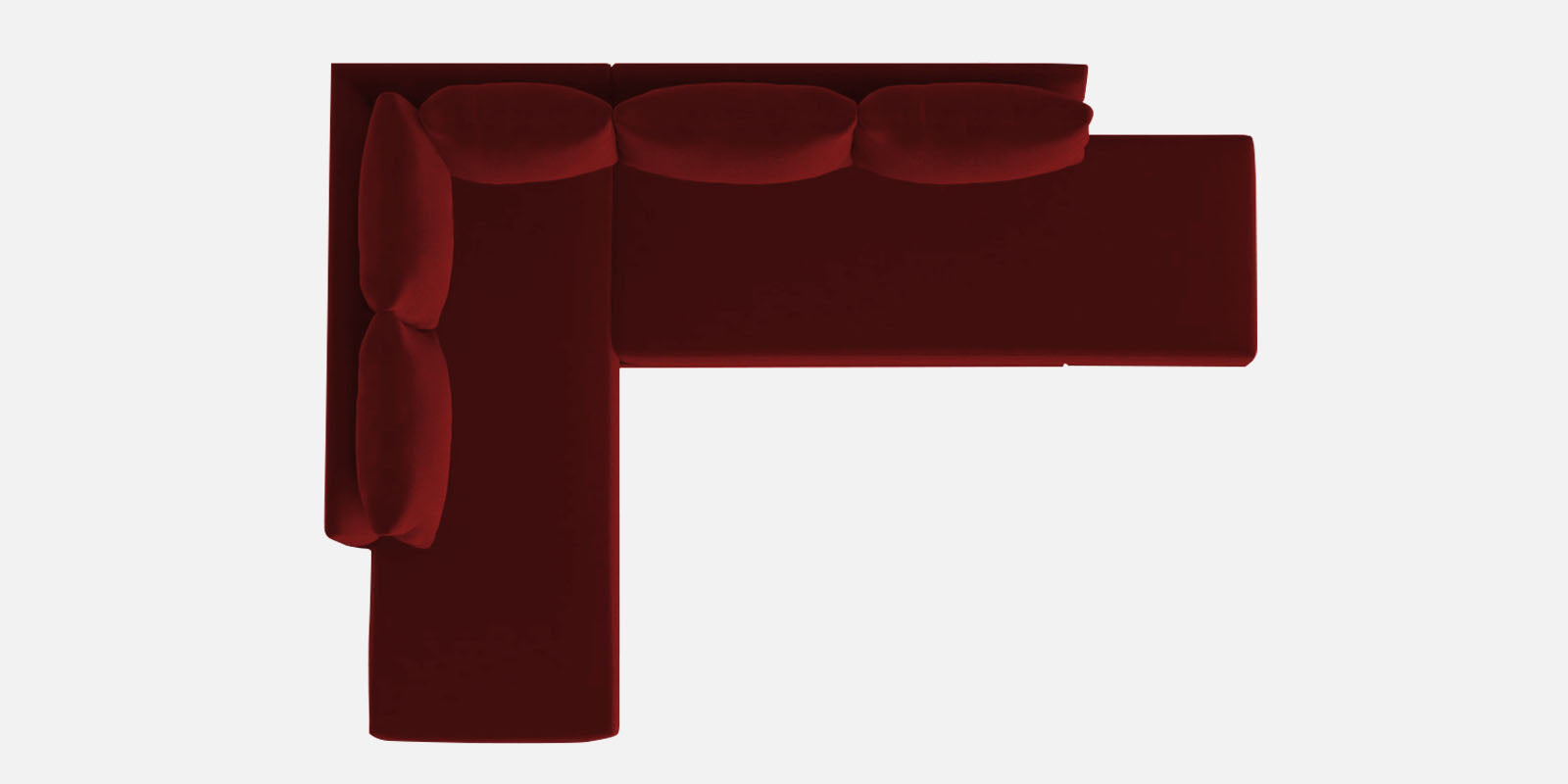 Ira Fabric RHS 6 Seater Convertible Sofa Cum Bed In Blood Maroon Colour - Febonic Living