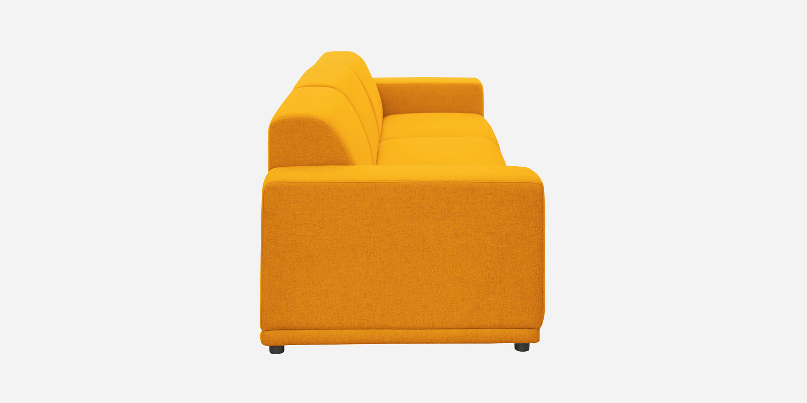 Adam Fabric RHS Sectional Sofa (3+Ottoman Lounger) In Bold Yellow Colour - Febonic Living