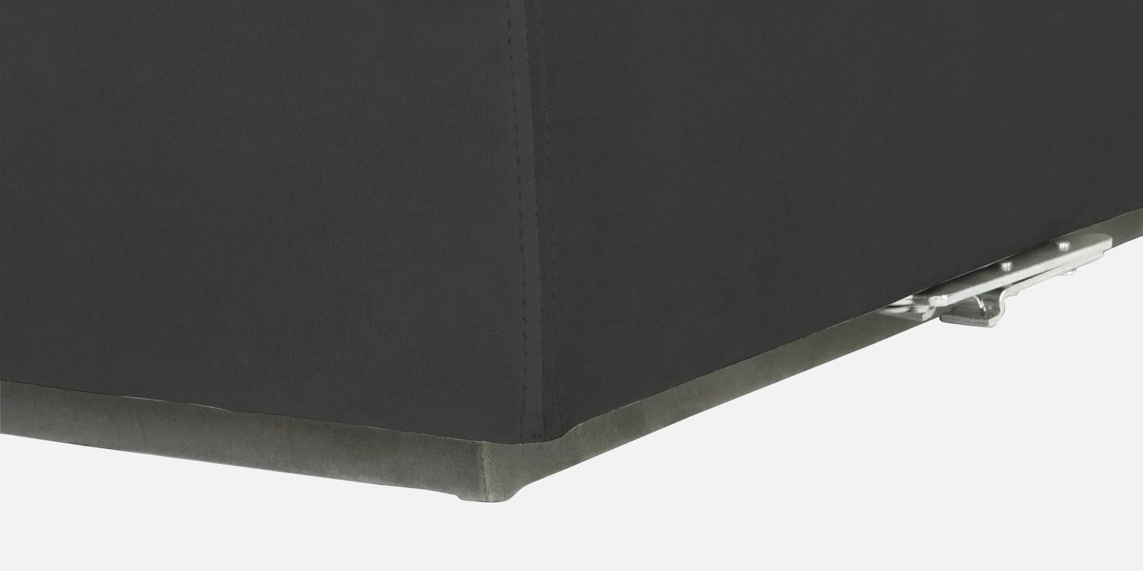 Bufa Velvet RHS Sectional Sofa In Hory Grey Colour With Ottoman - Febonic Living