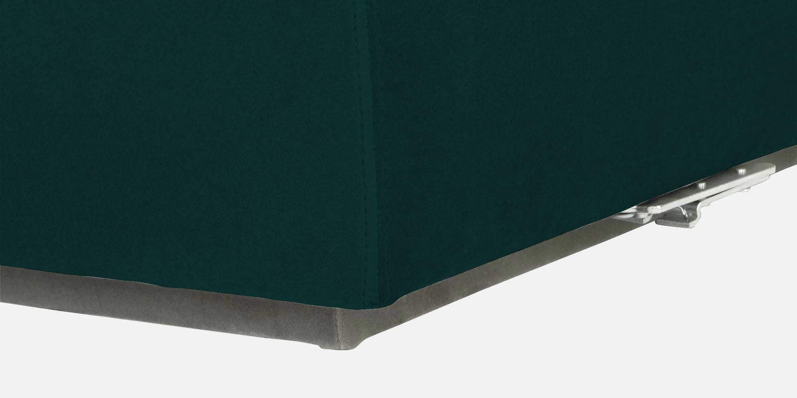 Bufa Velvet RHS Sectional Sofa In Forest Green Colour With Ottoman - Febonic Living