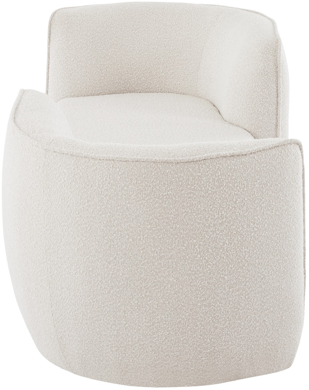 Hilton Boucle Fixed Back Chaise Lounger In White Plain Colour - Febonic Living