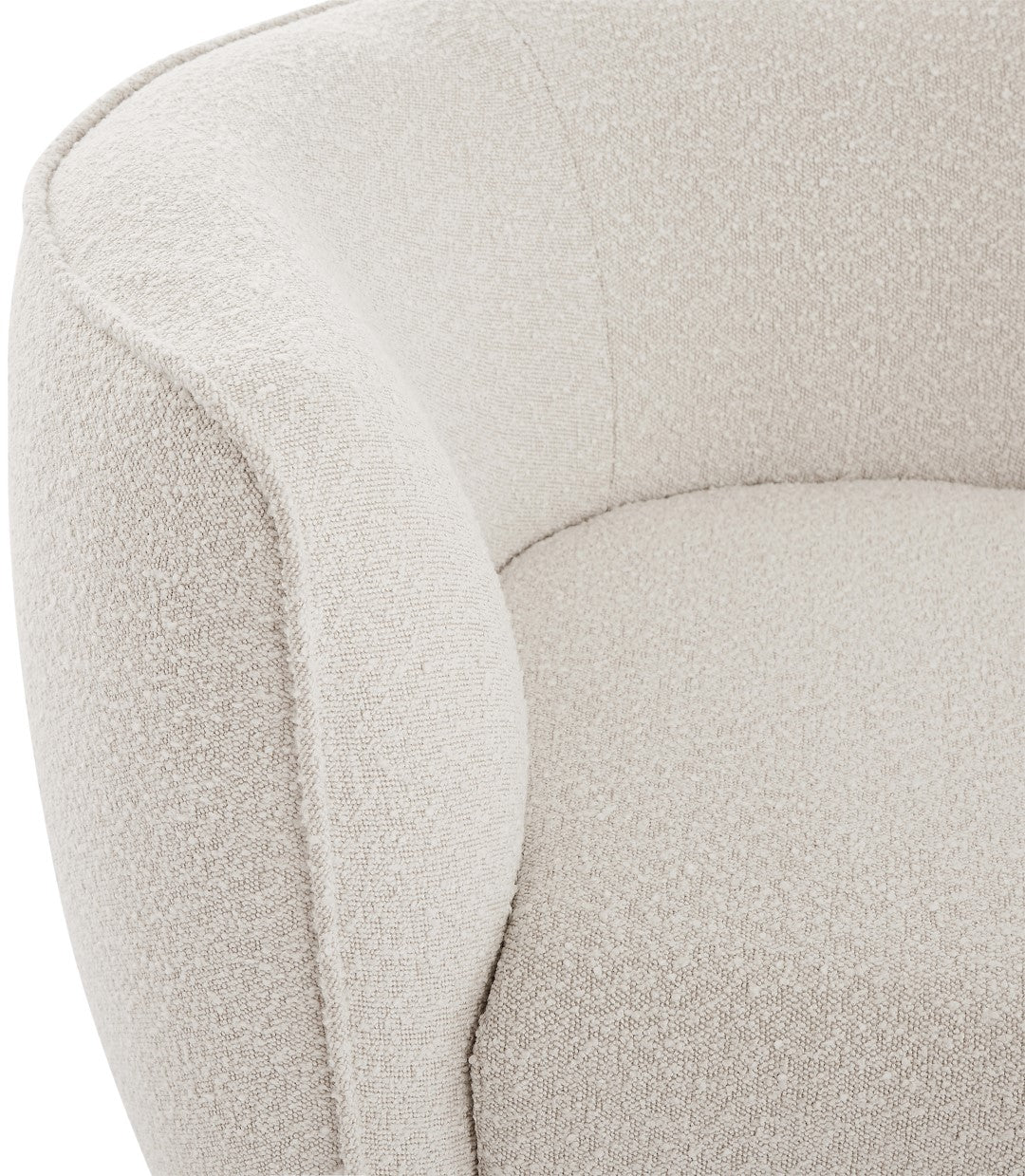 Hilton Boucle Fixed Back Chaise Lounger In White Plain Colour - Febonic Living