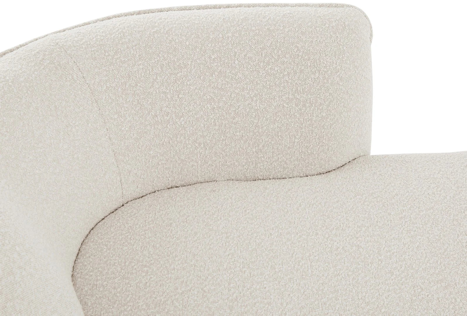 Hilton Boucle Fixed Back Chaise Lounger In White Plain Colour - Febonic Living