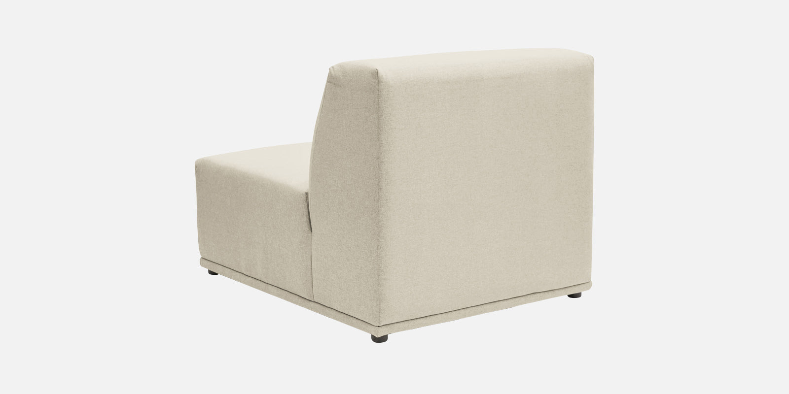 Adam Fabric RHS Sectional Sofa (3+Ottoman Lounger) In Ivory Cream Colour - Febonic Living