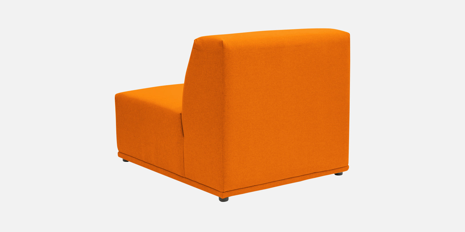 Adam Fabric RHS Sectional Sofa (3+Ottoman Lounger) In Vivid Orange Colour - Febonic Living