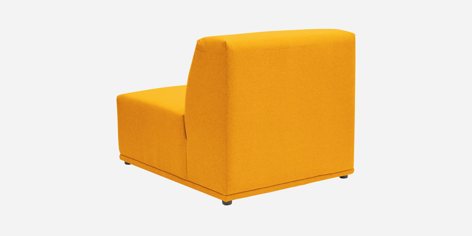 Adam Fabric RHS Sectional Sofa (3+Ottoman Lounger) In Bold Yellow Colour - Febonic Living