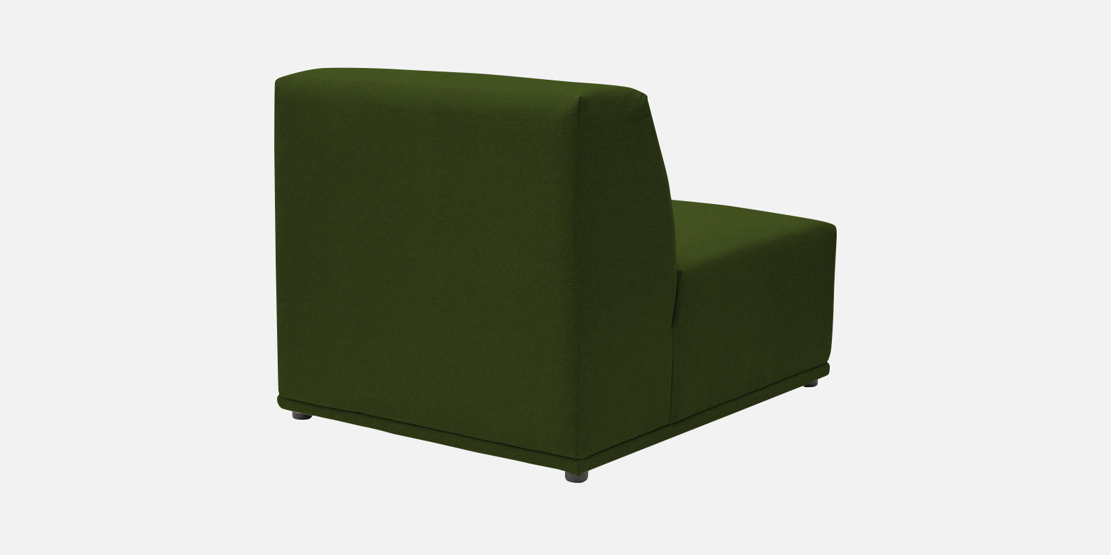 Adam Fabric LHS Sectional Sofa (3+Ottoman Lounger) In Olive Green Colour - Febonic Living
