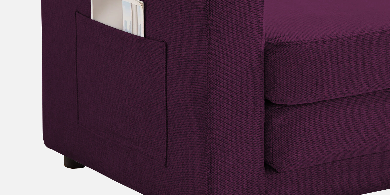 Roman Fabric 3 Seater Convertable Sofa Cum Bed in Greek Purple Colour With Portable