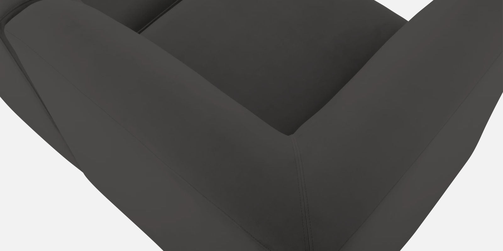 Bufa Velvet RHS Sectional Sofa In Hory Grey Colour With Ottoman - Febonic Living