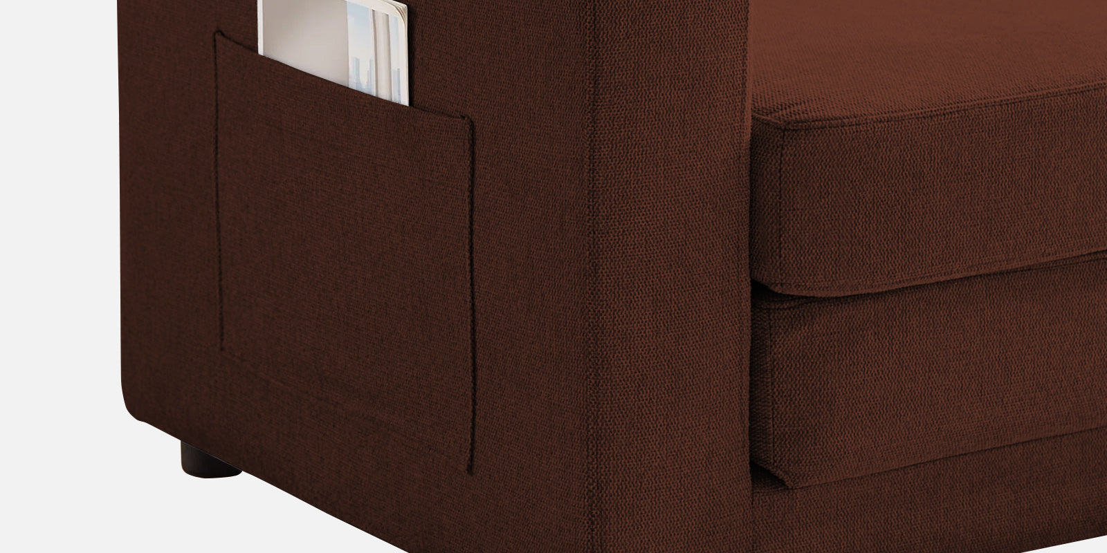 Roman Fabric 3 Seater Foldable Sofa Cum Bed In Coffee Brown Colour With USB Portable Type