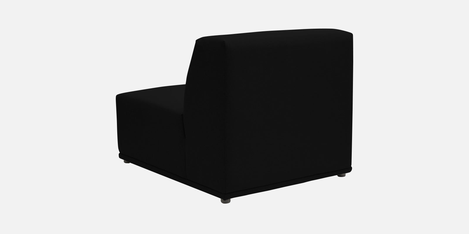 Adam Fabric RHS Sectional Sofa (3+Ottoman Lounger) In Zed Black Colour - Febonic Living