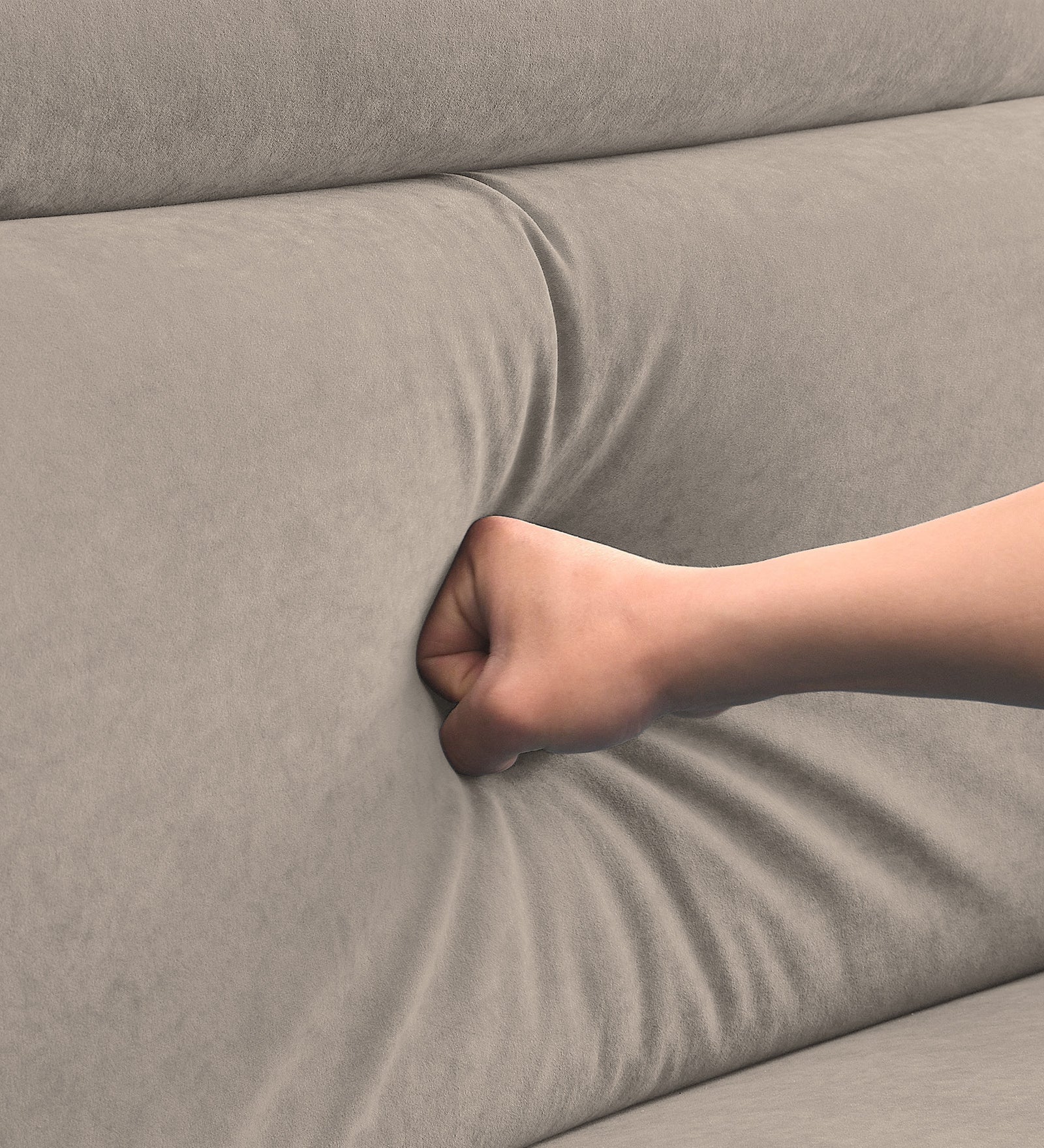 Hiro Fabric 1 Seater Sofa In Oat Beige Colour - Febonic Living