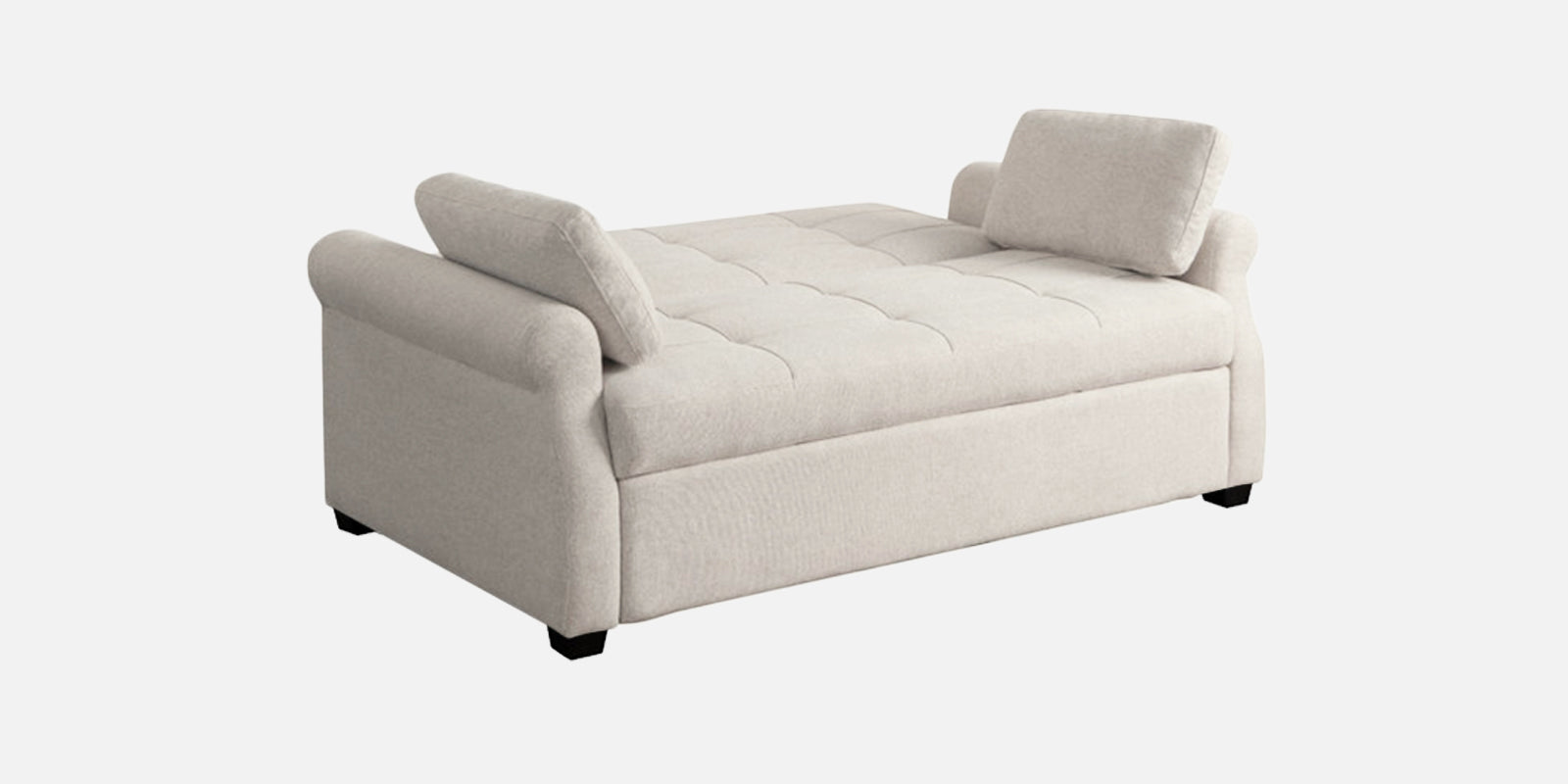 Fornia Fabric 2 Seater Pull Out Sofa Cum Bed In Ivory Cream Colour - Febonic Living