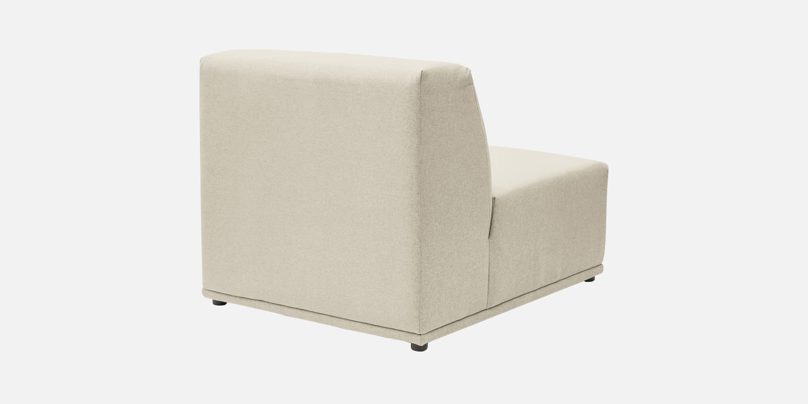 Adam Fabric LHS Sectional Sofa (3+Ottoman Lounger) In Ivory Cream Colour - Febonic Living