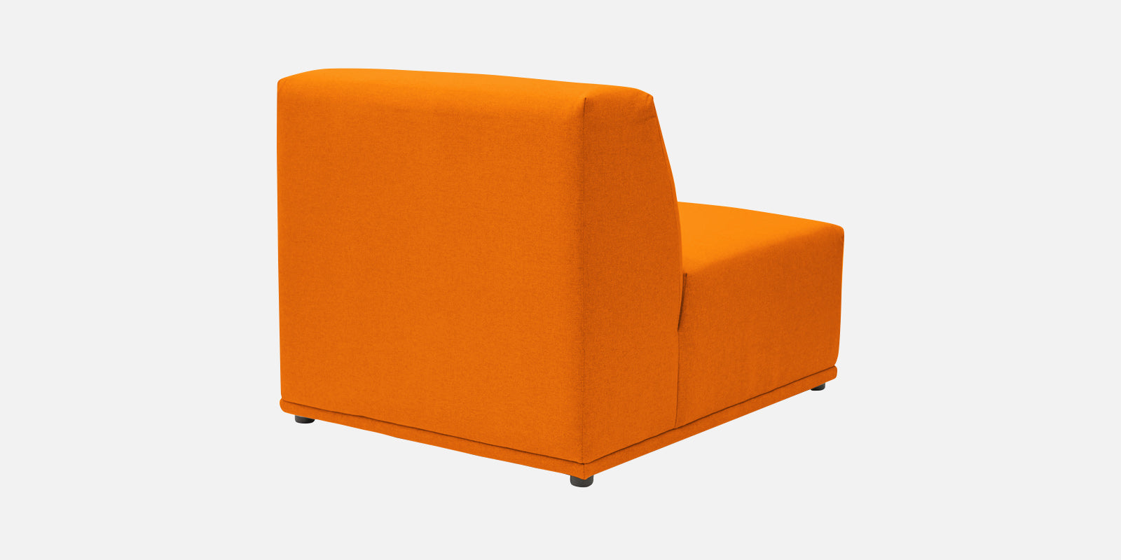 Adam Fabric LHS Sectional Sofa (3+Ottoman Lounger) In Vivid Orange Colour - Febonic Living
