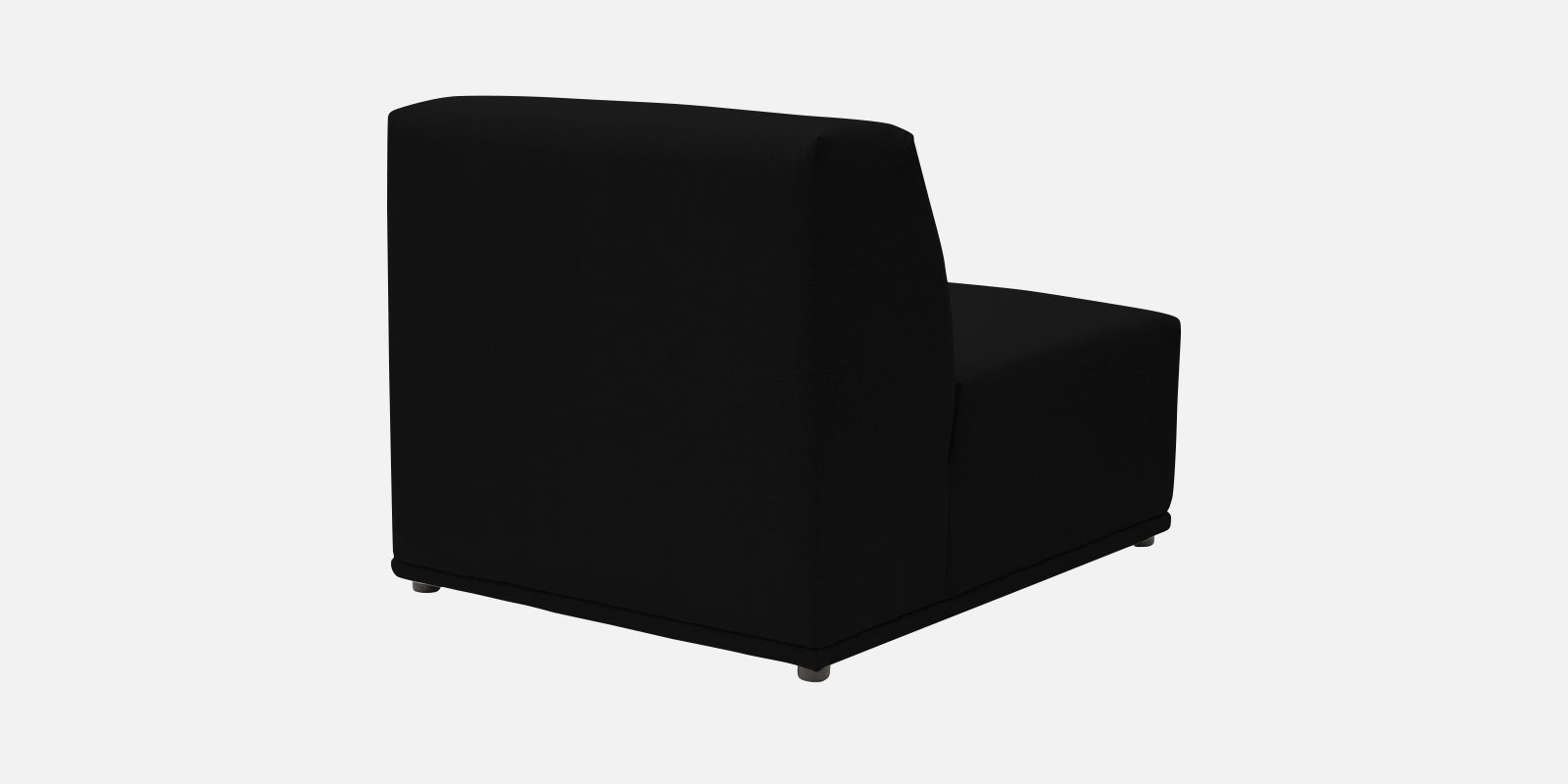 Adam Fabric LHS Sectional Sofa (3+Ottoman Lounger) In Zed Black Colour - Febonic Living