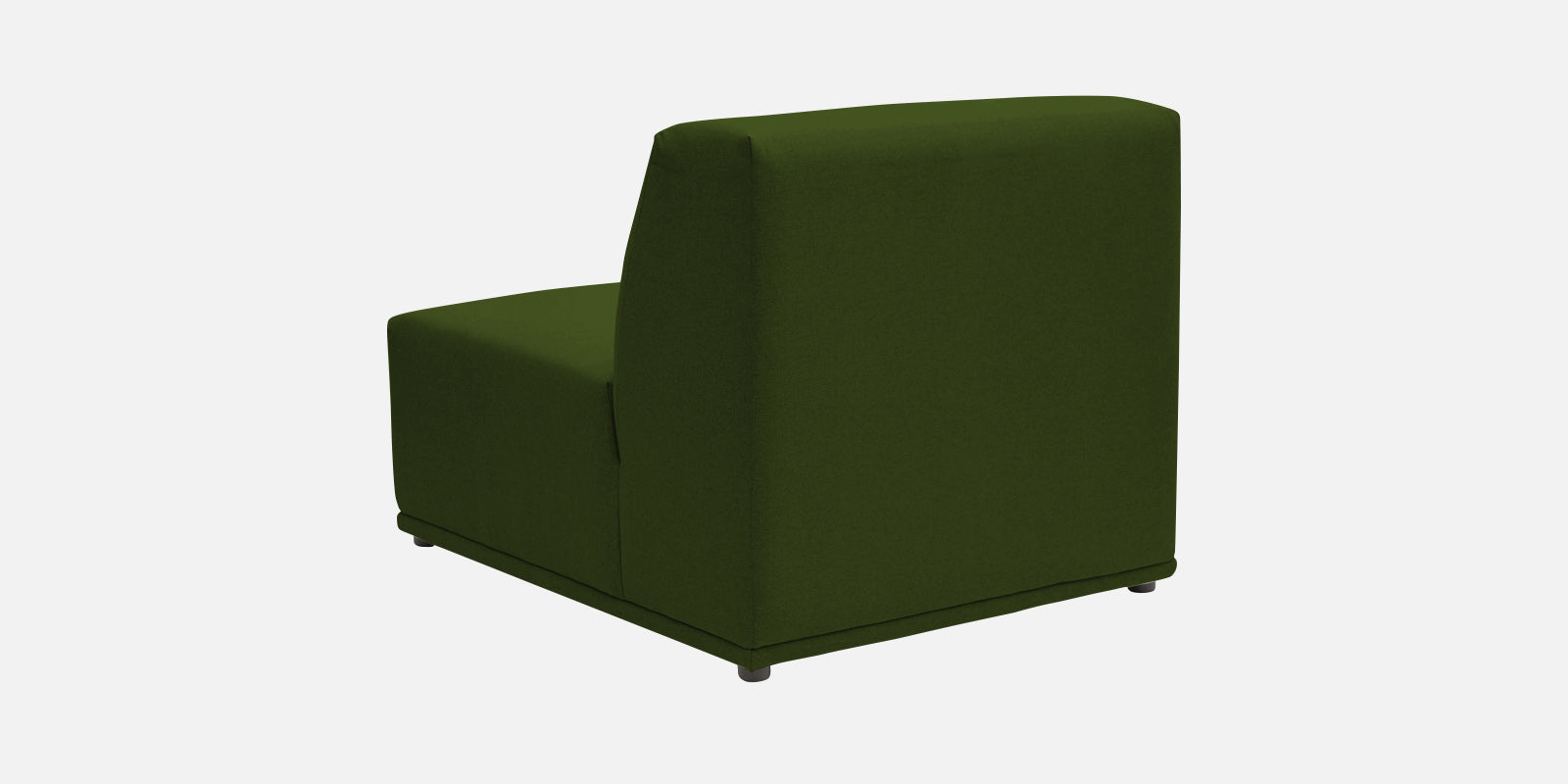 Adam Fabric RHS Sectional Sofa (3+Ottoman Lounger) In Olive Green Colour - Febonic Living