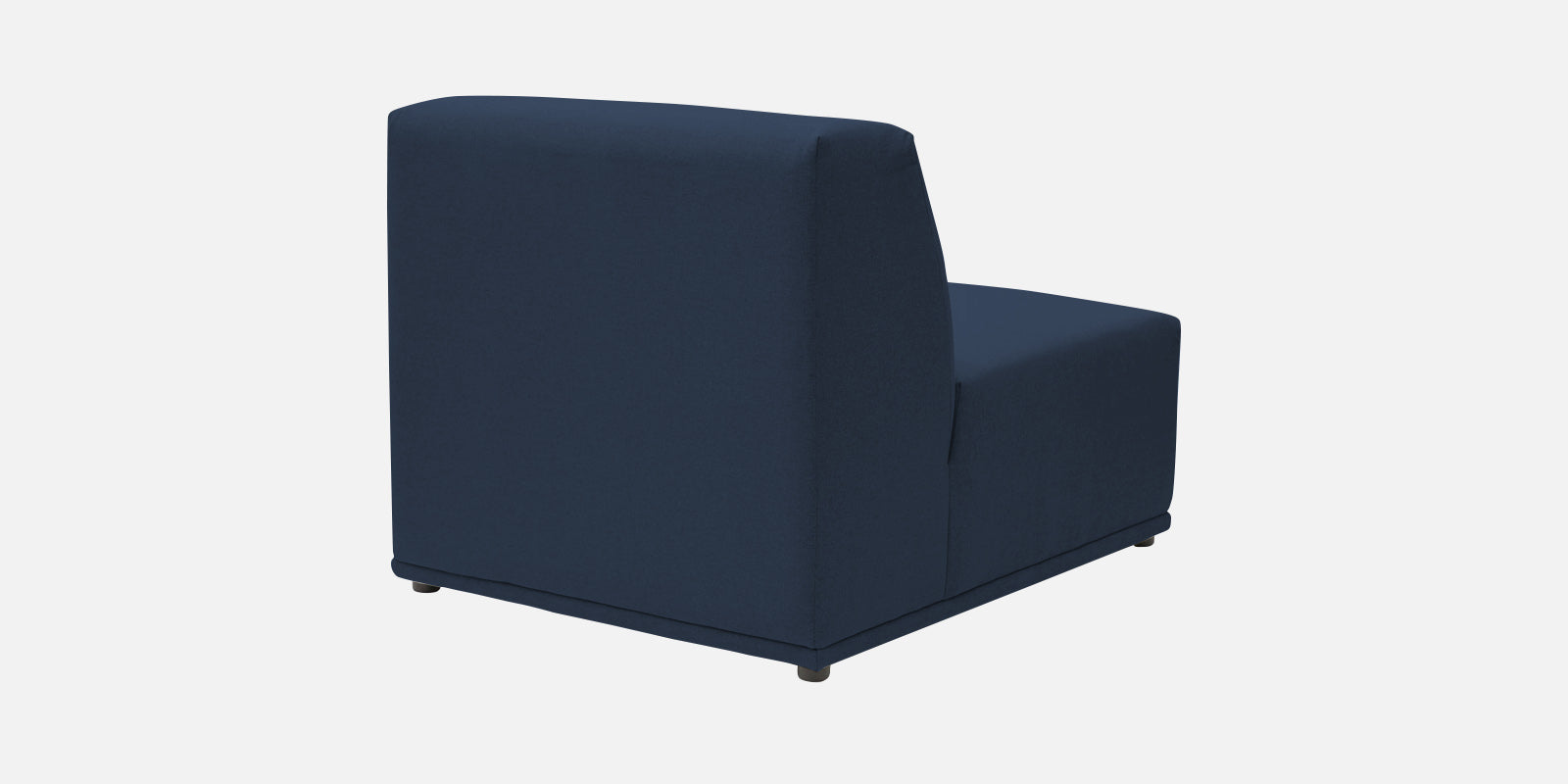 Adam Fabric LHS Sectional Sofa (3+Ottoman Lounger) In Denim Blue Colour - Febonic Living