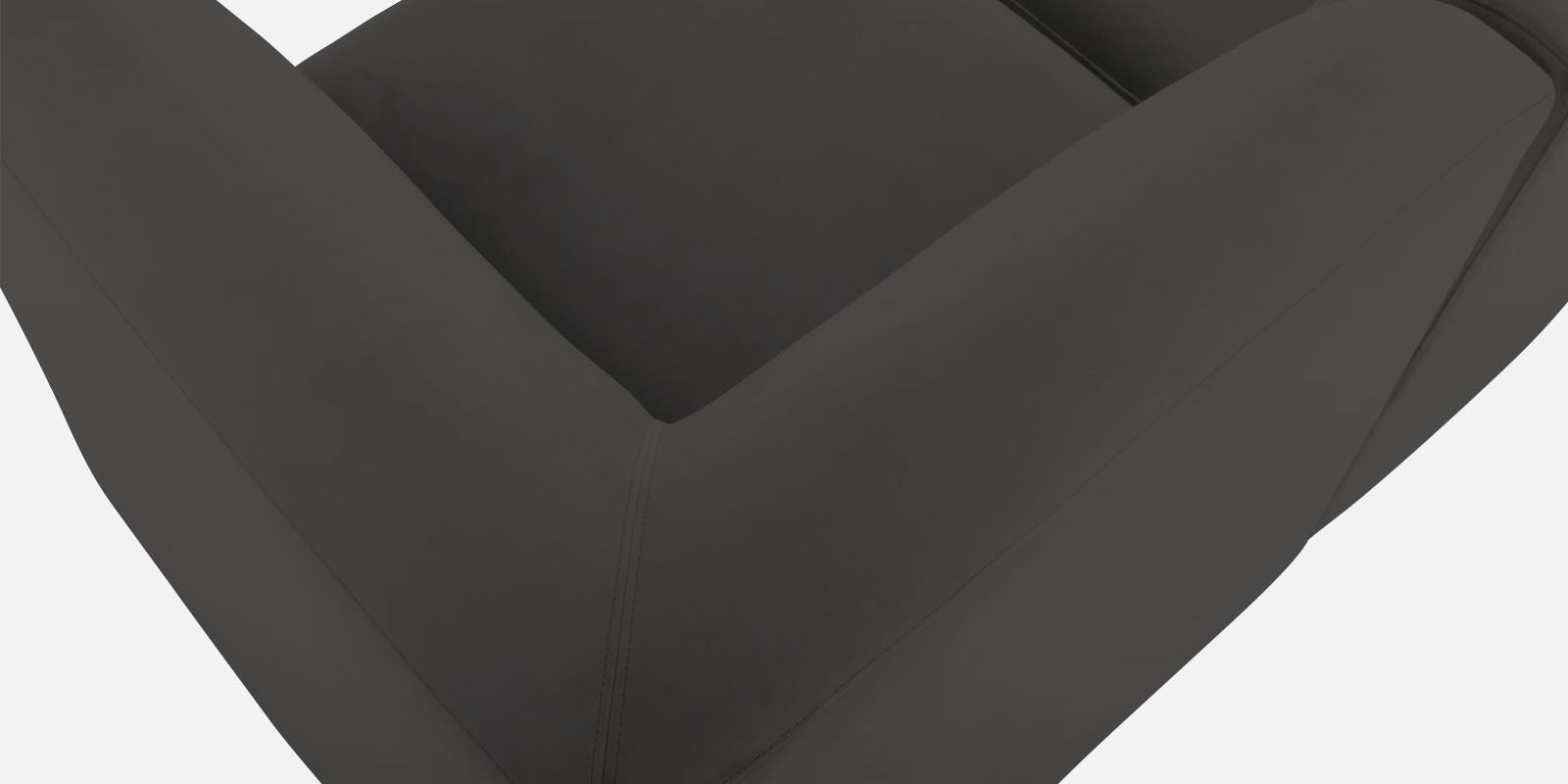 Bufa Velvet LHS Sectional Sofa In Hory Grey Colour With Ottoman - Febonic Living