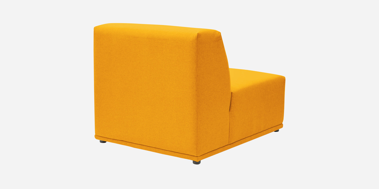 Adam Fabric LHS Sectional Sofa (3+Ottoman Lounger) In Bold Yellow Colour - Febonic Living