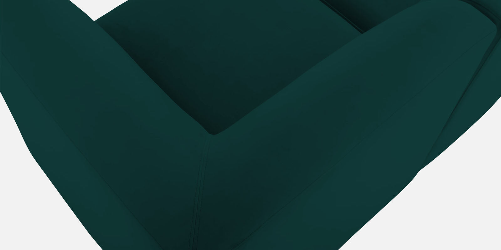 Bufa Velvet LHS Sectional Sofa In Forest Green Colour With Ottoman - Febonic Living