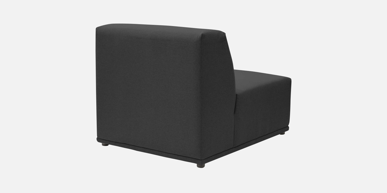 Adam Fabric LHS Sectional Sofa (3+Ottoman Lounger) In Charcoal Grey Colour - Febonic Living