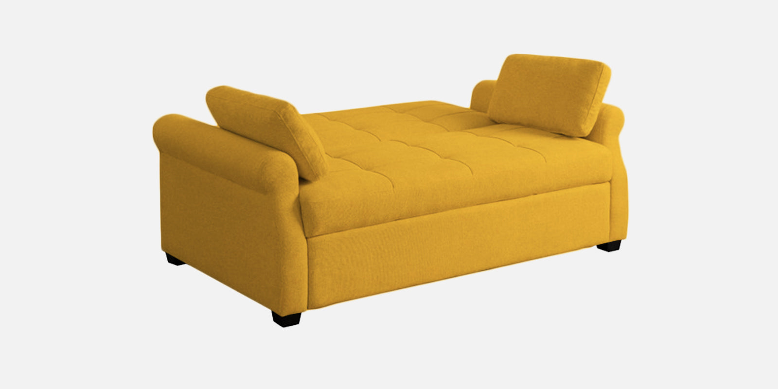 Fornia Fabric 2 Seater Pull Out Sofa Cum Bed In Bold Yellow Colour - Febonic Living
