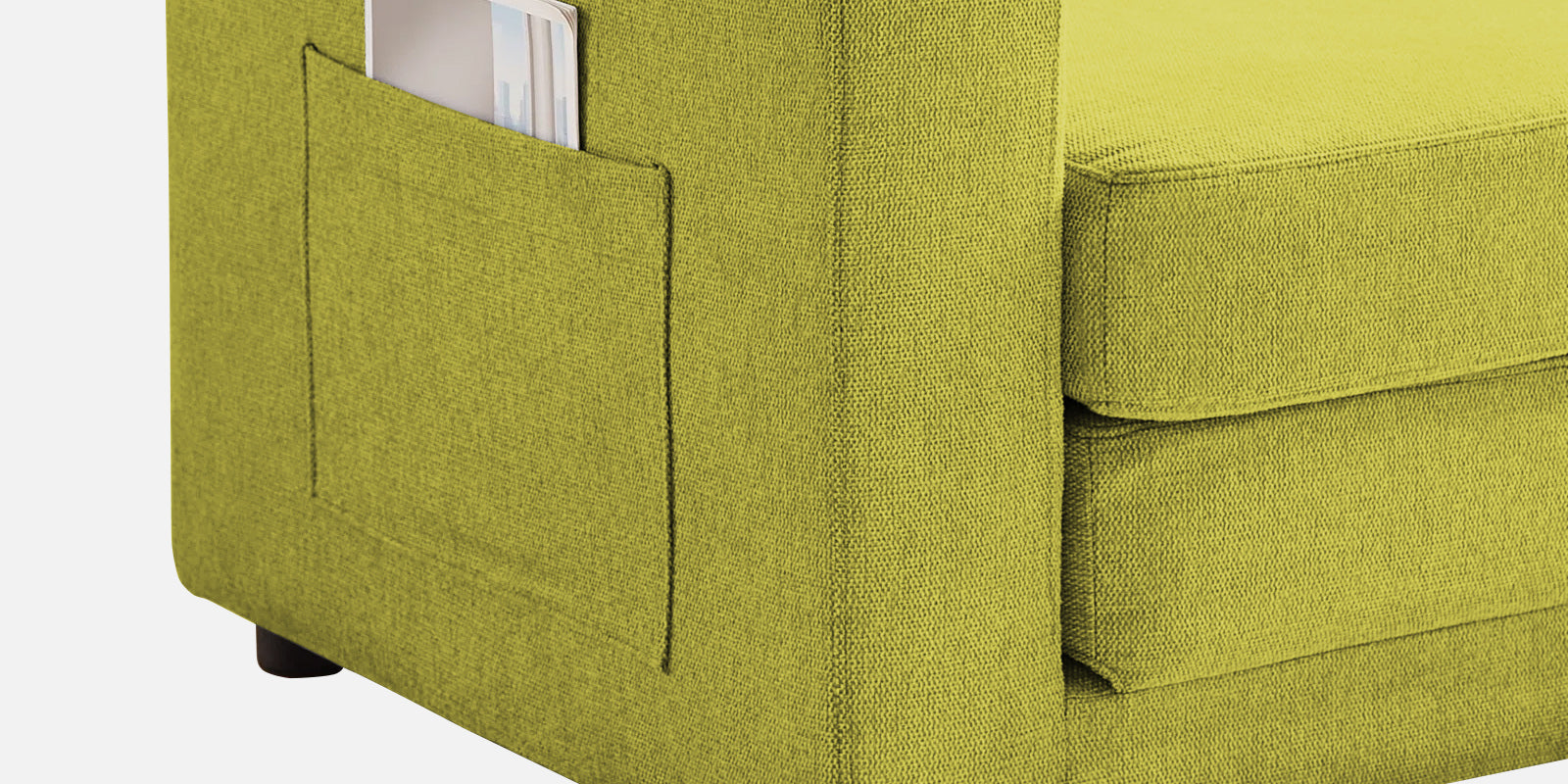 Roman Fabric 3 Seater Foldable Sofa Cum Bed In Parrot Green Colour With USB Portable Type - Febonic Living