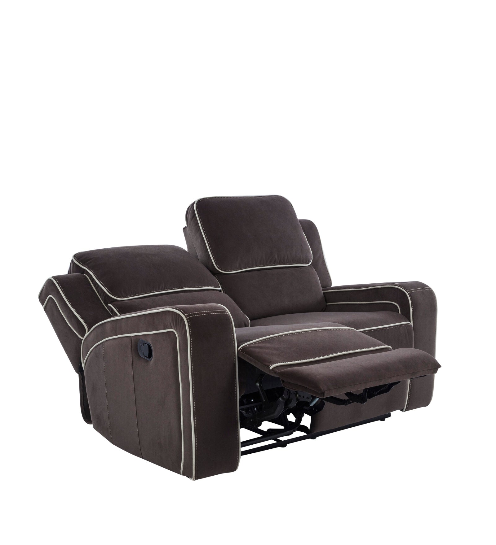 Wave Velvet 2 Seater Motorized Recliner In Mocha Brown Colour - Febonic Living