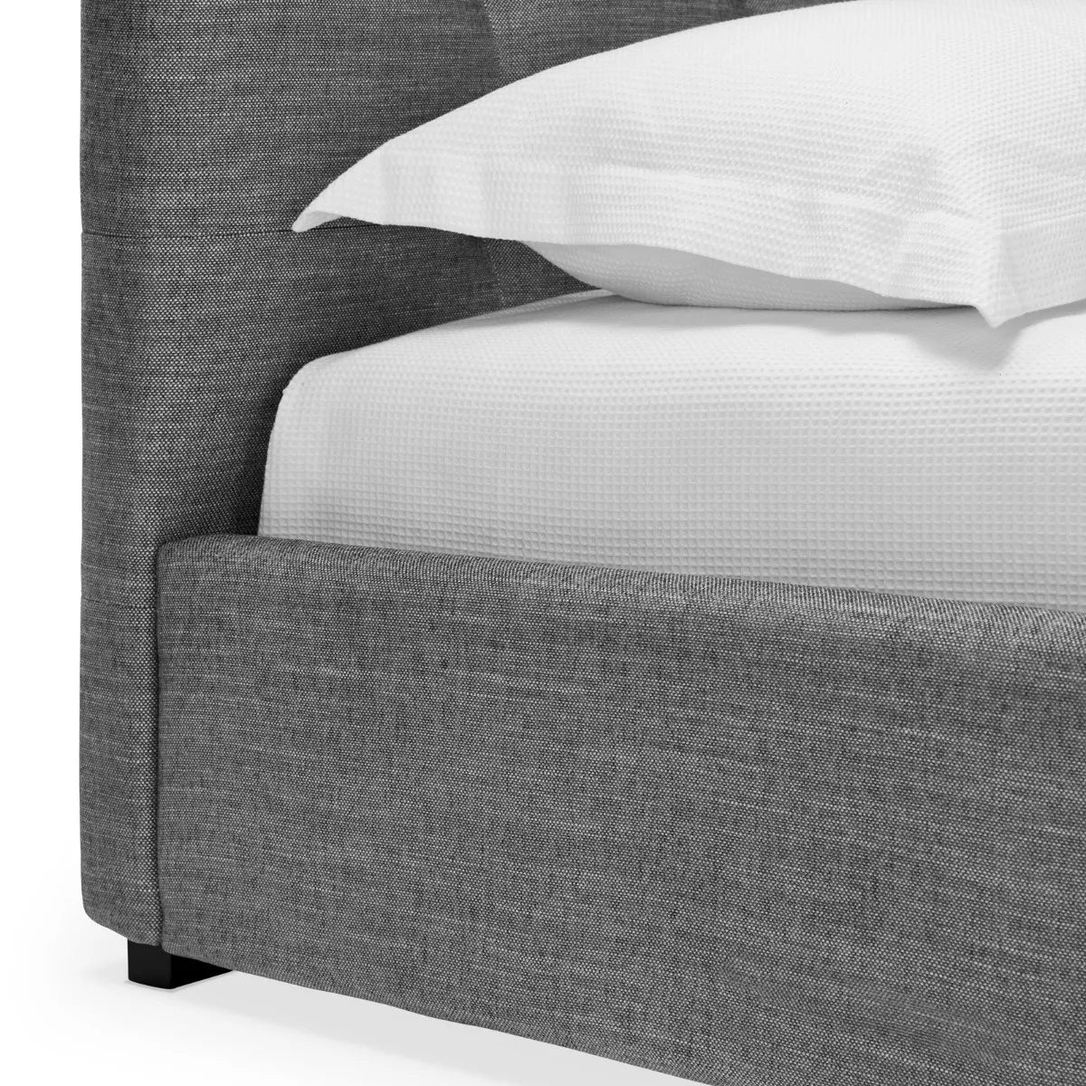 Muddy Fabric King Size Bed In Charcoal Grey Colour - Febonic Living