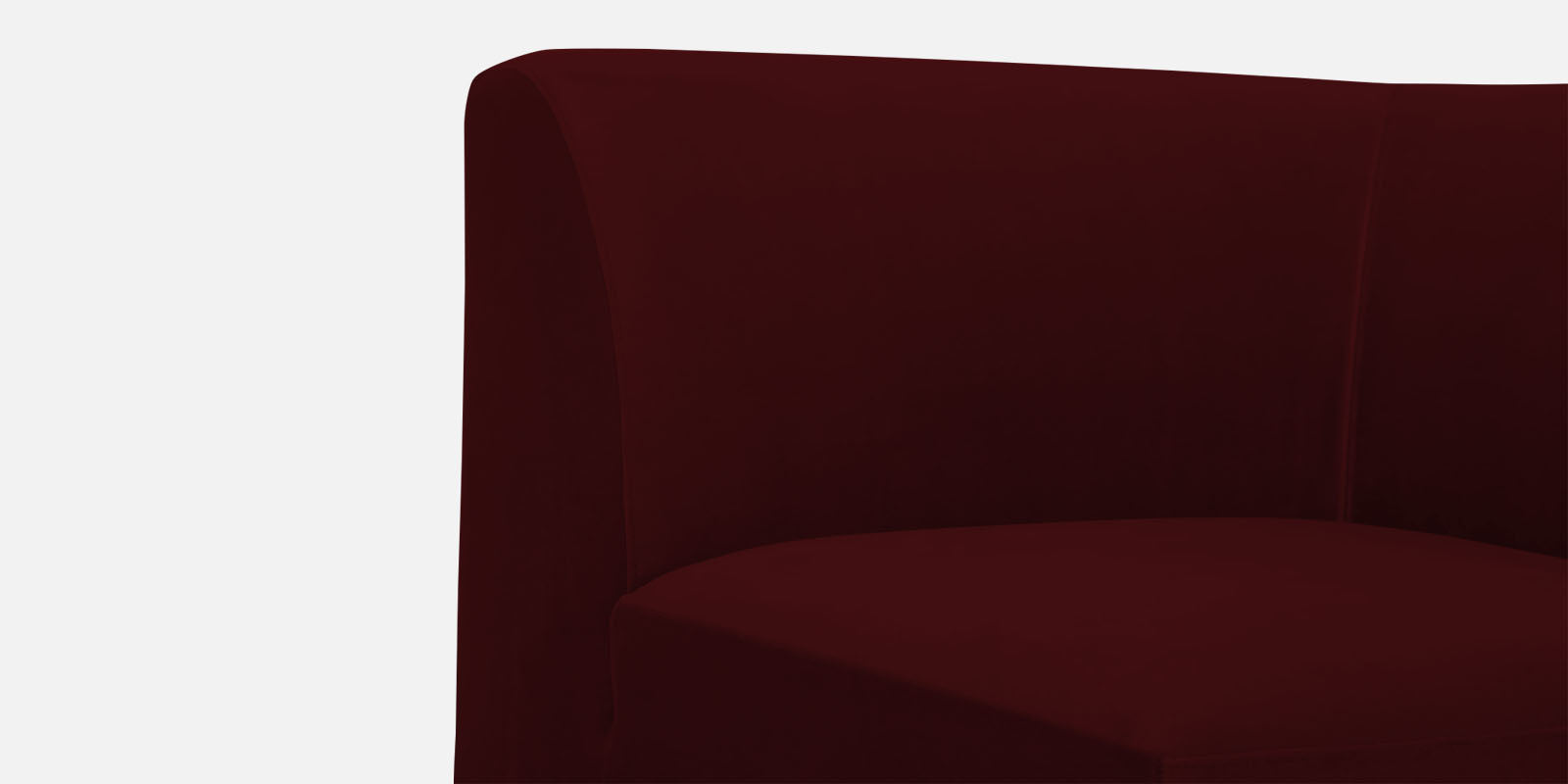 Bufa Velvet LHS Sectional Sofa In Dark Maroon Colour With Ottoman - Febonic Living