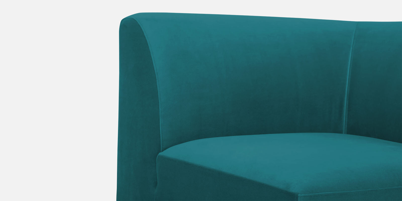Bufa Velvet LHS Sectional Sofa In Arabian green Colour With Ottoman - Febonic Living