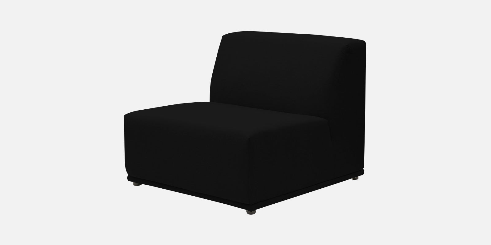 Adam Fabric LHS Sectional Sofa (3+Ottoman Lounger) In Zed Black Colour - Febonic Living